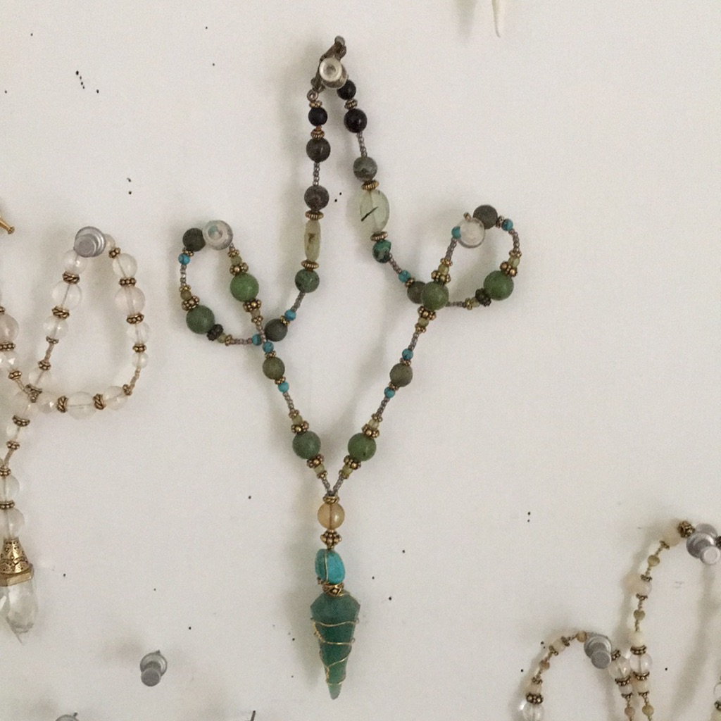 Adventurine, Jade, Prehinite Crystal Handmade One Of A Kind Necklace